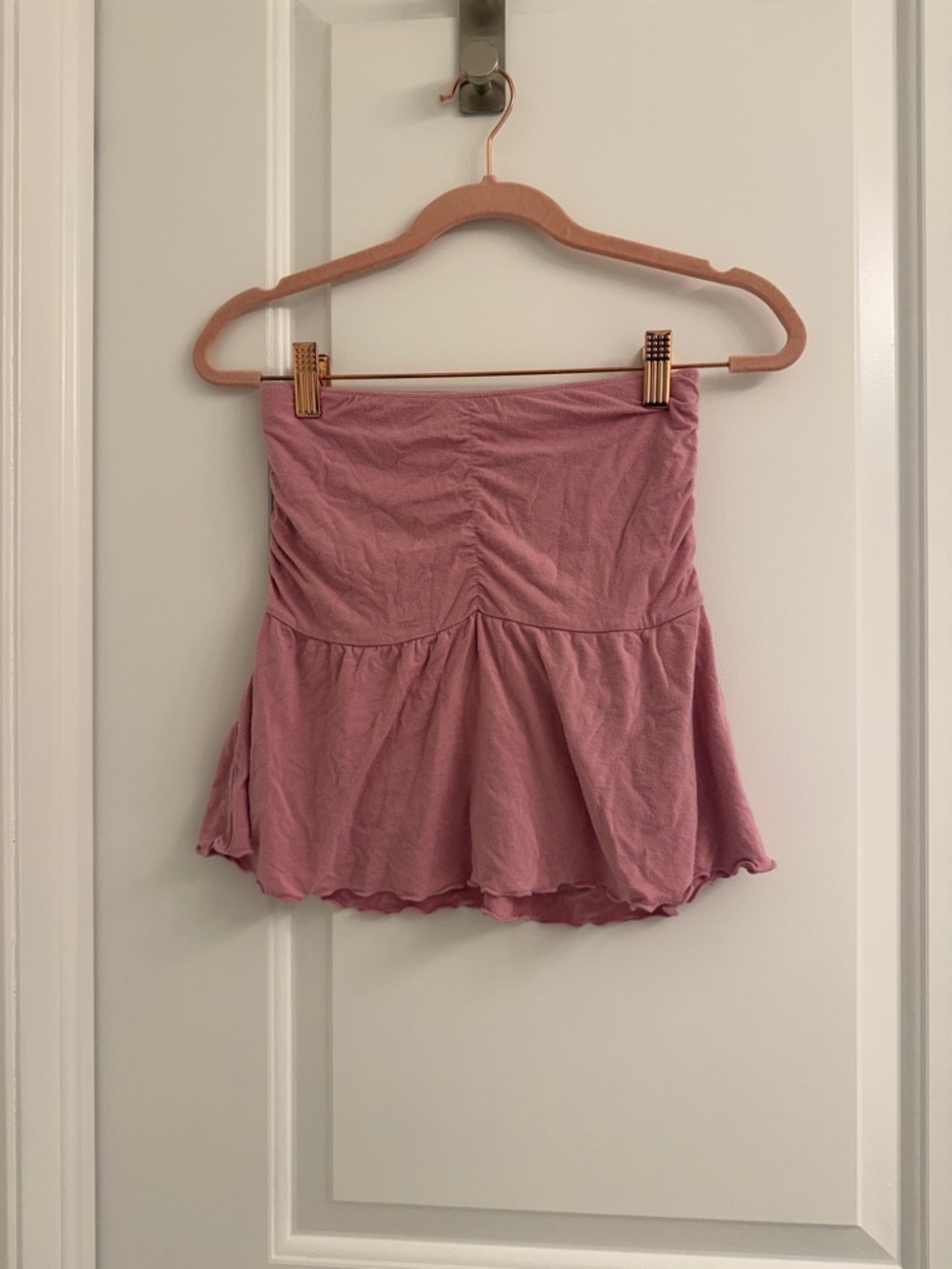 HollisterDusty Rose Strapless Ruffled skirt